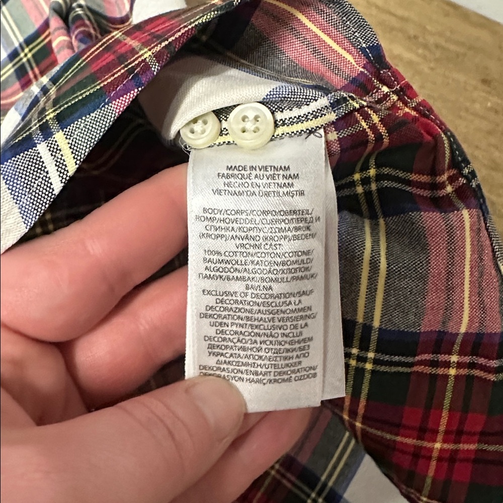 Ralph Lauren great shape Christmas plaid green red white flesh pony shirt - Picture 5 of 7